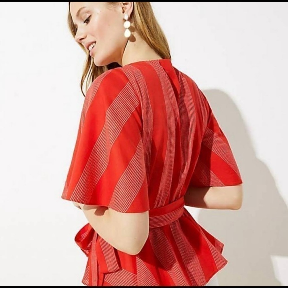 NEW Loft Blouse Red Short Sleeve Size Small Petite - Picture 3 of 9